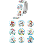 Elephant Stickers - Cute little Elephants surrounded by flowers 500's Roll